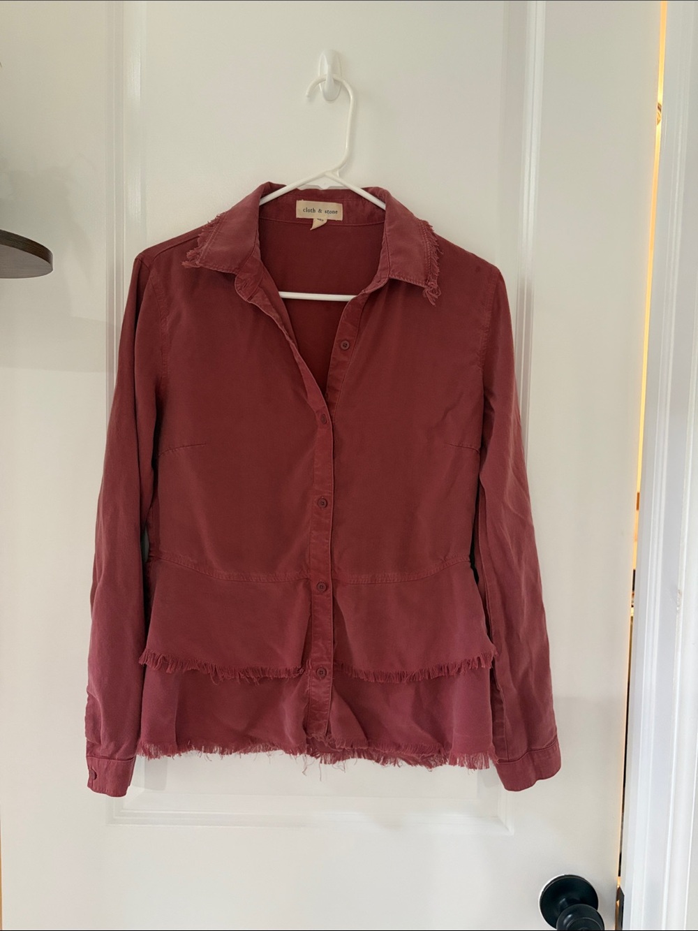 cloth & stone faded rosey button-front shirt